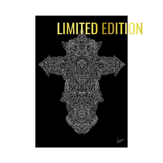 Sacred Cross - Fractal and Lines - Poster/Print *Limited Edition*