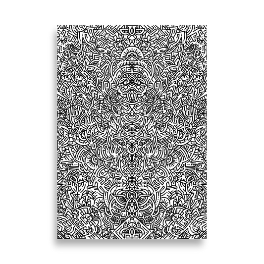 Tyger - Fractal and Lines - Poster/Print (B&W)