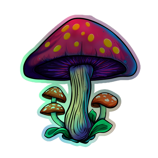 Mushrooms I - Holographic sticker