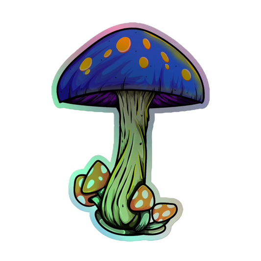 Mushrooms II - Holographic sticker